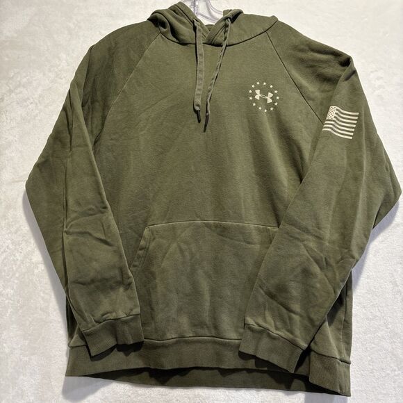 Under Armour Hoodie Men's XL Green Freedom Sweatshirt Pullover Workout Casual - Picture 1 of 16